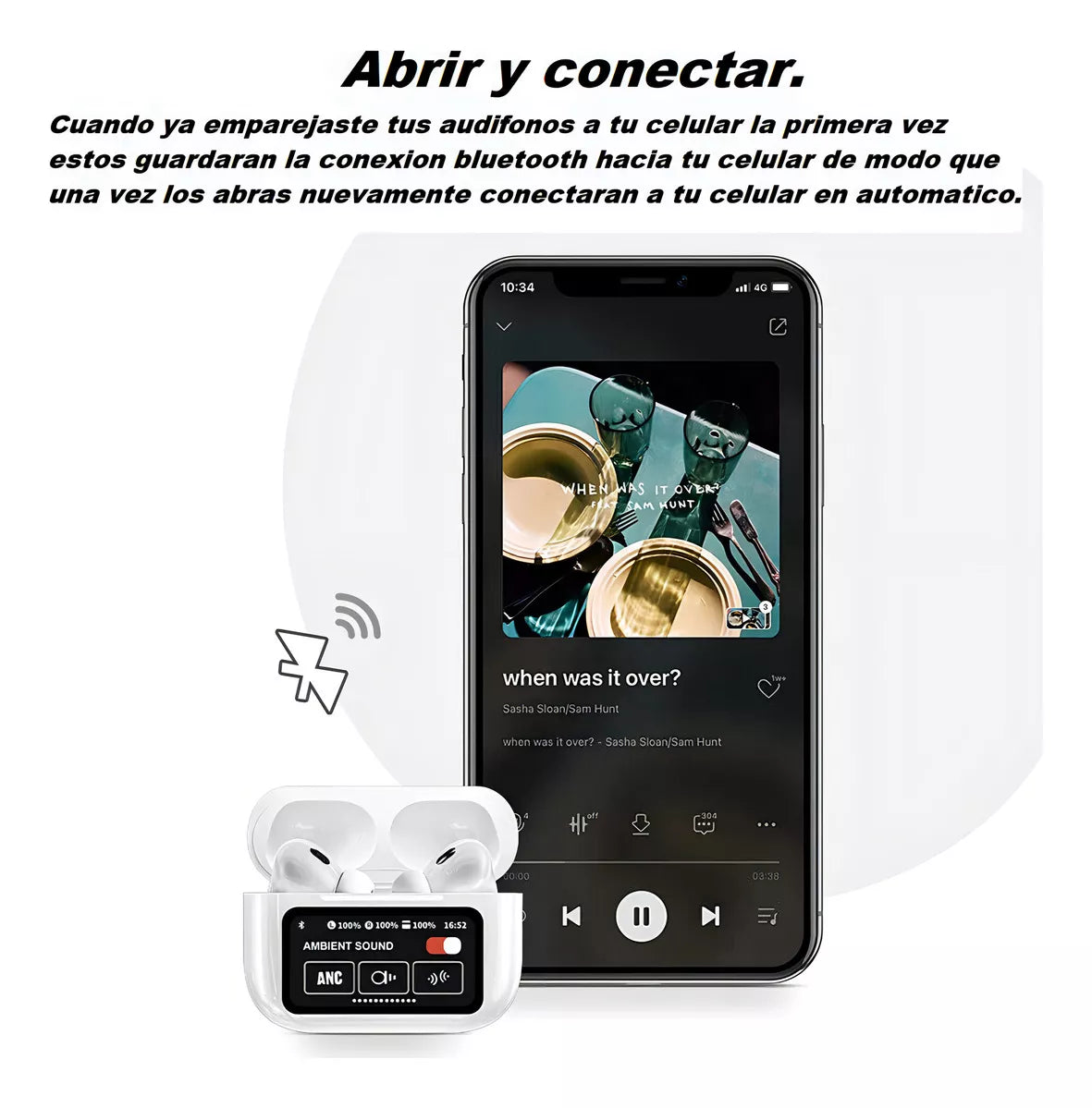 AUDIFONO INALAMBRICO CON PANTALLA